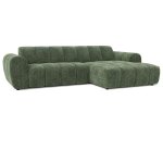 Lisa design - curtis - canap d'angle droit 4 places en tissu textur - vert