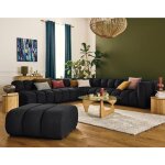 Lisa design - debbie - canapé modulable d'angle gauche 5 places en tissu texturé - noir Lisa design - debbie - canapé modulable d'angle gauche 5 places en tissu texturé - noir