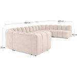 Lisa design - debbie - canap� modulable panoramique d'angle droit 7 places en tissu textur� - rose