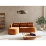 Lisa design - mahina - canap� d'angle gauche 4 places convertible avec coffre en tissu textur�