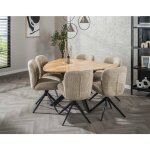Lisa design - makana - table  manger - bois massif d'acacia et mtal - 6 personnes