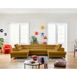 Lisa design - merida - canap� panoramique en u - 7 places - convertible avec coffres et t�ti�res r�glables ...