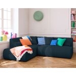 Lisa design - onyx - canapé modulable d'angle gauche - 5 places - en tissu mailles 3d - bleu canard Lisa design - onyx - canapé modulable d'angle gauche - 5 places - en tissu mailles 3d - bleu canard