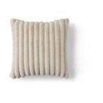 Lisa design - pampelune - coussin - en fausse fourrure c�tel� et velours - 40x40 cm - beige