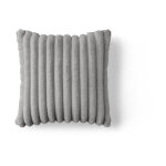 Lisa design - pampelune - coussin - en fausse fourrure c�tel� et velours - 40x40 cm - gris clair