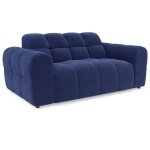 Lisa design - ray - canapé droit 2 places en tissu texturé - bleu Lisa design - ray - canapé droit 2 places en tissu texturé - bleu