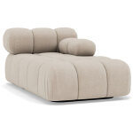 Lisa design - ruby - module d'assise m�ridienne droite en velours textur� - beige