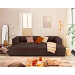 Lisa design - stella - canap droit 3 places avec double mridienne - assise profonde - en velours ctel ...