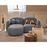 Lisa design - velris - canapé d'angle gauche 3 places en tissu moucheté - gris Lisa design - velris - canapé d'angle gauche 3 places en tissu moucheté - gris