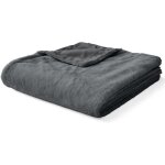 Lisa design - venus - plaid - 200x140 cm - en fausse fourrure et velours - gris fonc�