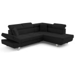 Bestmobilier - lisbona - canap� d'angle droit 5 places convertible avec t�ti�res en velours c�tel�