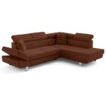Bestmobilier - lisbona - canapé d'angle droit 5 places convertible avec têtières en velours côtelé Bestmobilier - lisbona - canapé d'angle droit 5 places convertible avec têtières en velours côtelé