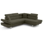 Bestmobilier - lisbona - canap� d'angle droit 5 places convertible avec t�ti�res en velours c�tel�