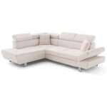 Bestmobilier - lisbona - canap d'angle gauche 5 places convertible avec ttires en velours ctel