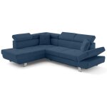 Bestmobilier - lisbona - canap d'angle gauche 5 places convertible avec ttires en velours ctel