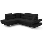 Bestmobilier - lisbona - canapé d'angle gauche 5 places convertible avec têtières en velours côtelé Bestmobilier - lisbona - canapé d'angle gauche 5 places convertible avec têtières en velours côtelé