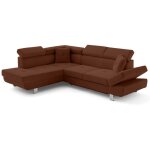 Bestmobilier - lisbona - canap d'angle gauche 5 places convertible avec ttires en velours ctel