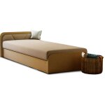 Les tendances - lit 1 place avec coffre de rangement parko ? confort et praticité - marron / beige clair ... Les tendances - lit 1 place avec coffre de rangement parko ? confort et praticité - marron / beige clair ...