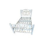 Homy france - lit 1 place mtal hercule blanc 90x190 + sommier intgr - blanc