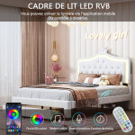 Lit 140 x 200 avec sommier, lit deux personnes, lit 140, lit enfant, lit pour enfant avec t�te de lit ...