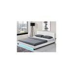 M&s - lit 140x190 cm avec sommier en pu blanc et led intégré M&s - lit 140x190 cm avec sommier en pu blanc et led intégré