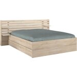 Vente - unique - lit 160 x 200 cm avec rangements - coloris : naturel - tenalia ii