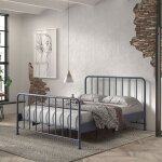 Petits - meubles - lit 160x200 cm avec sommier en métal bleu foncé - bergen Petits - meubles - lit 160x200 cm avec sommier en métal bleu foncé - bergen