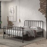 Petits - meubles - lit 160x200 cm avec sommier en mtal noir - bergen