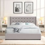 Lit 160x200 - coffre dehoussable - t�te de lit capitonn�e - 12 lattes - montage rapide - rev�tement pvc ...