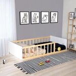 Le quai des affaires - lit 80x160 pilou avec sommier / blanc et naturel /