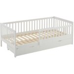 Vente - unique - lit 90 x 190 cm avec tiroir - pin et mdf - blanc - proviati