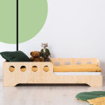 Lit 90x190 entr�e droite sommier inclus sacha bois