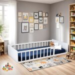 Le quai des affaires - lit 90x190 pilou avec sommier et matelas / blanc /