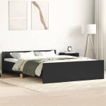 Lit adulte - 140 x 190 cm, cadre de lit avec tête de lit, pied de lit noir 140x190 cm ksaw59907 design ... Lit adulte - 140 x 190 cm, cadre de lit avec tête de lit, pied de lit noir 140x190 cm ksaw59907 design ...