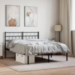 Maisonchic - lit adulte - 140 x 190 cm, lit double, cadre de lit mtal avec tte de lit noir 140x190 ...