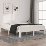 Lit adulte - 140 x 200 cm, cadre de lit blanc bois de pin massif 140x200 cm pss94327 design in