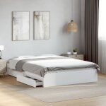 Maisonchic - lit adulte - 140x190 cm, cadre de lit avec tiroirs blanc bois d'ingénierie con29611 design ... Maisonchic - lit adulte - 140x190 cm, cadre de lit avec tiroirs blanc bois d'ingénierie con29611 design ...
