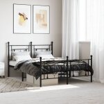 Maisonchic - lit adulte - 140x190 cm mtal + tte de lit, pied de lit noir peor53112 design in