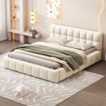 Nmonet - lit capitonné 140x190cm, revêtement lin, sommier à lattes en bois massif, lit double adulte, ... Nmonet - lit capitonné 140x190cm, revêtement lin, sommier à lattes en bois massif, lit double adulte, ...