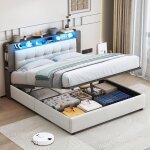 Blanketswarm - lit adulte 140x200, lit coffre 140x200 lit double led et chargement sans fil lit avec ...