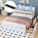 Hauss spole - lit adulte 160 x 200 cm, lit double capitonné avec 2 tiroirs, prises et usb, éclairage ... Hauss spole - lit adulte 160 x 200 cm, lit double capitonné avec 2 tiroirs, prises et usb, éclairage ...
