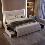 Redom - lit adulte 160x200 cm lit 2 place avec 4 tiroirs de rangement et éclairage led, ports usb, sommier ... Redom - lit adulte 160x200 cm lit 2 place avec 4 tiroirs de rangement et éclairage led, ports usb, sommier ...