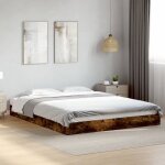 Maisonchic - lit adulte - 160x200 cm, cadre de lit chne fum bois d'ingnierie con12134 design in
