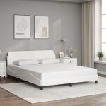 Maisonchic - lit adulte - 160x200 cm + tête de lit blanc similicuir peor95453 design in Maisonchic - lit adulte - 160x200 cm + tête de lit blanc similicuir peor95453 design in