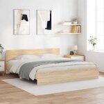 Maisonchic - lit adulte - 160x200 cm + t�te de lit ch�ne sonoma peor42358 design in