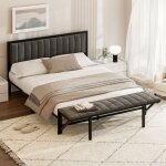 Fortuna lai - lit adulte 160x200cm avec banquette pliable - lit double - cadre en fer avec sommier  ...