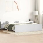Maisonchic - lit adulte - 180 x 200 cm, cadre de lit avec tte de lit et pied de lit blanc 180x200 cm ...