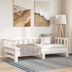 Maisonchic - lit adulte - 80 x 200 cm, lit de jour avec lit gigogne blanc bois de pin massif ksaw52745 ... Maisonchic - lit adulte - 80 x 200 cm, lit de jour avec lit gigogne blanc bois de pin massif ksaw52745 ...