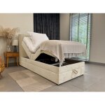 Lit adulte 80x200 sorrento - ensemble relaxation �lectrique, matelas ressorts ensach�s, rangement, surmatelas ...
