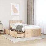 Maisonchic - lit adulte - 90x190 cm, cadre de lit avec tiroirs bois de pin massif con14068 design in